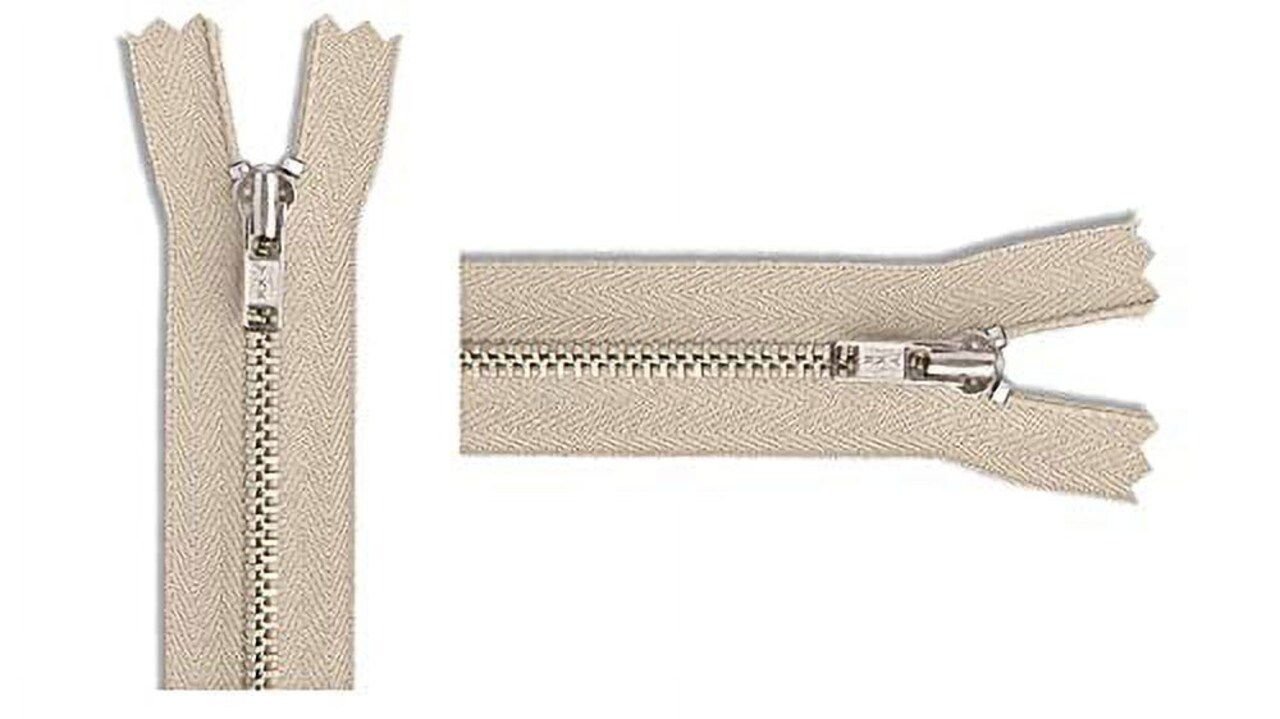 #3 Nickel Pants Light Weight YKK Zippers - Color: Light Beige #572 - Choose Your Length - Made in The United States (1 Zipper Per Pack) (11" Inches)